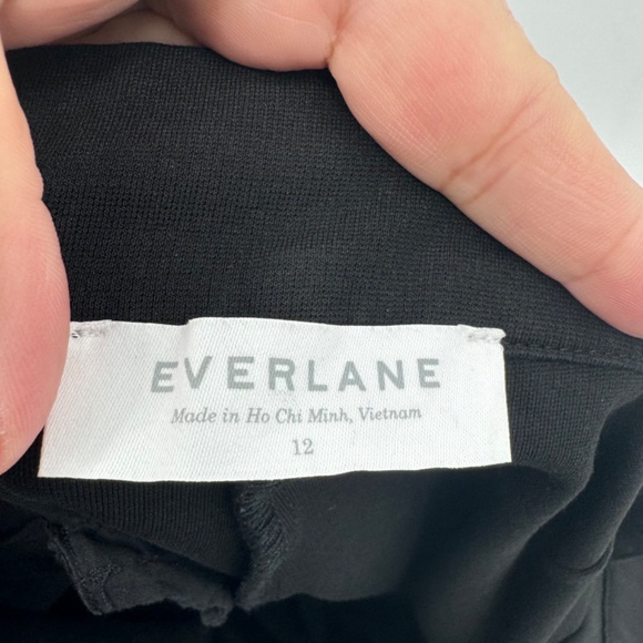 Everlane Pants Women 12 Black Skinny Stretch Zipper Mid Rise Office Career Ankle - Picture 6 of 12